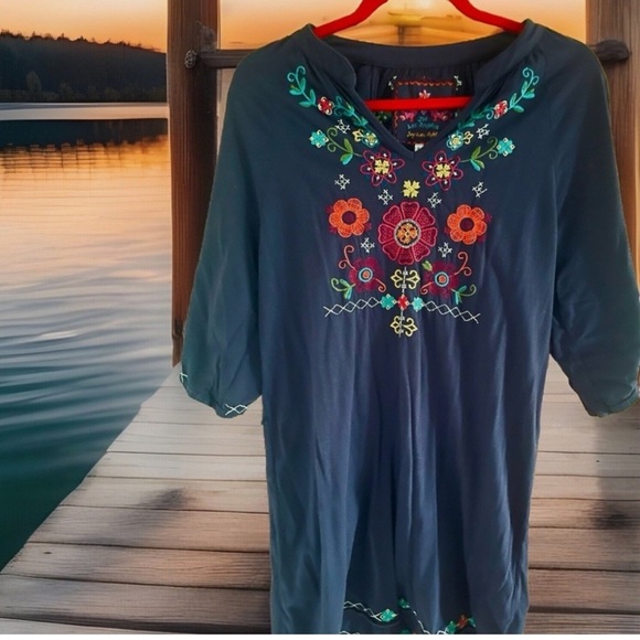 JOHNNY WAS Embroidered Boho Tunic Dress - Picture 3 of 13
